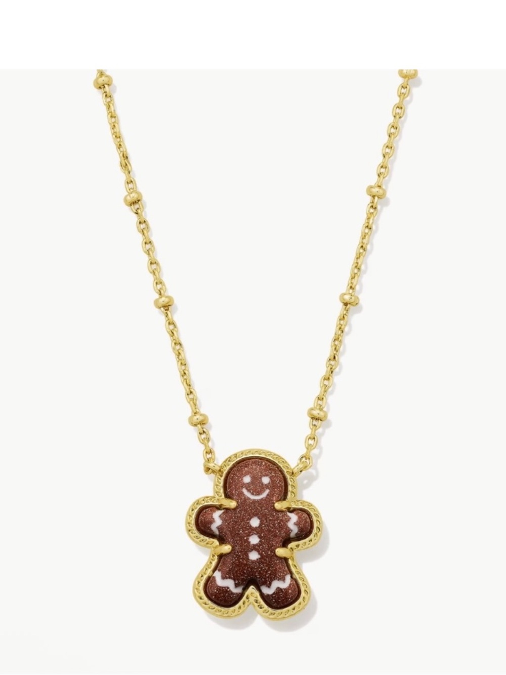 Kendra Scott Gingerbread Sparkle Gold Necklace NEW $75